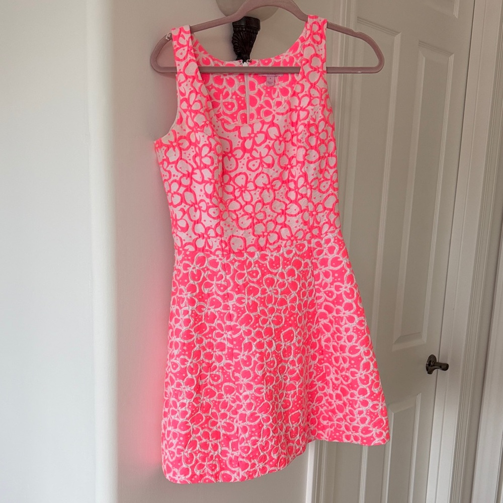 Lilly Pulitzer Neon Pink Floral Mini Dress